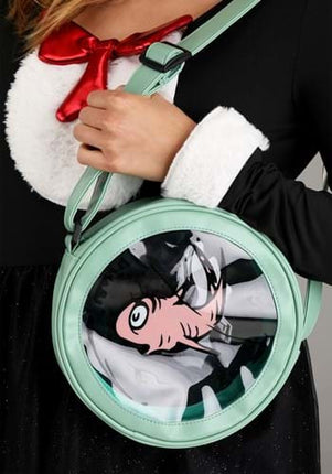 Dr. Seuss- The Cat in The Hat Fish Companion Bag- worn by model wearing cat in the hat costume, up close