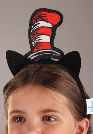 Dr. Seuss- The Cat in The Hat Glitter Headband- worn by model up close