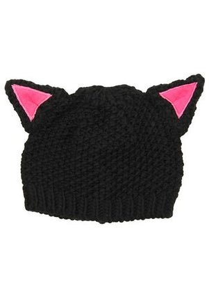 Cat Knit Beanie- front view