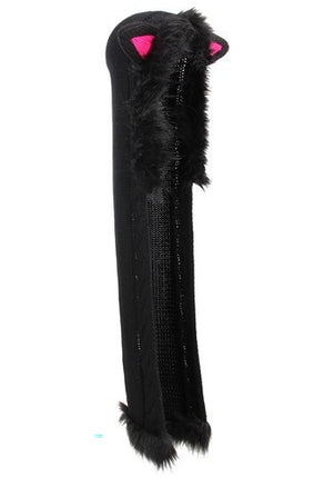 Cat Knit Hood- front view