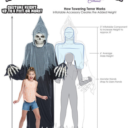 Towering Terror Reaper Prop Costume- size comparison