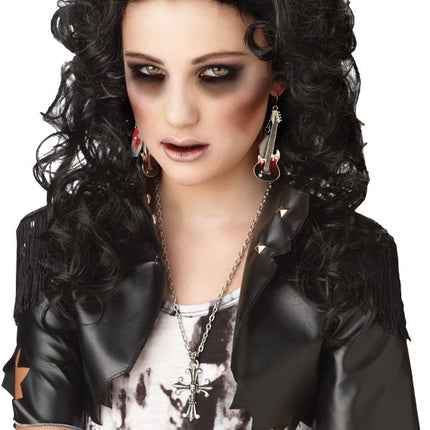 ROCKED OUT ZOMBIE BK WHT WIG