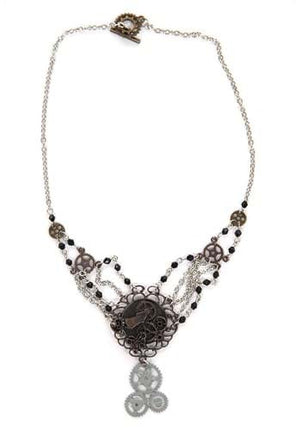 Antique Chain Gear Necklace- front view