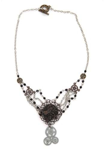 Antique Chain Gear Necklace- front view