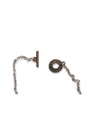 Antique Chain Gear Necklace- clasp up close