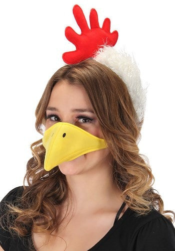 Chicken Plush Headband & Beak Kit- worn by model
