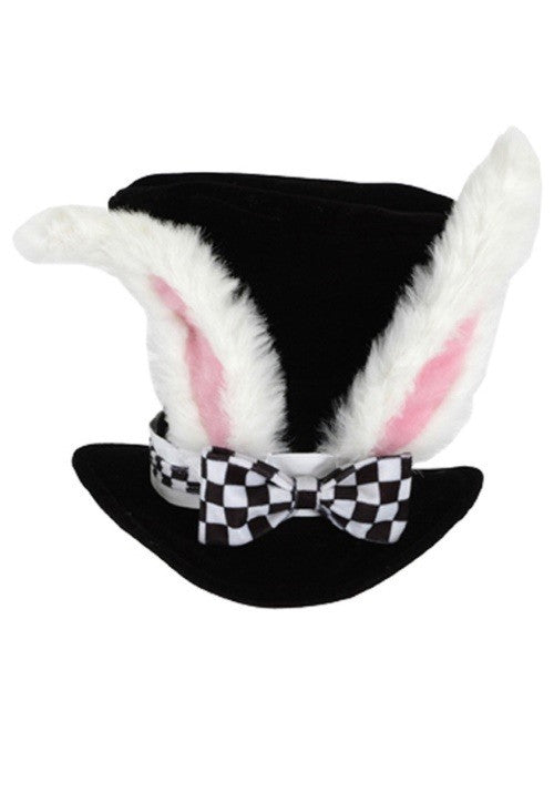 Kids White Rabbit Topper Plush Hat- front view