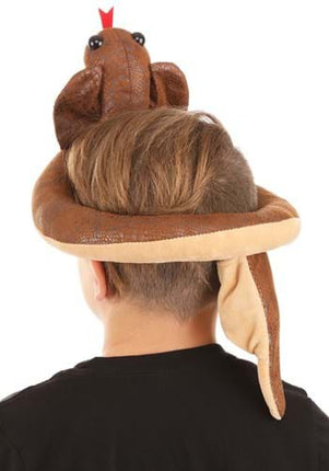 Cobra Sprazy Toy Hat- worn by child model, back view