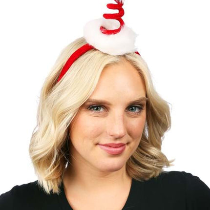 Cocktail Springy Santa Headband- worn by adult model