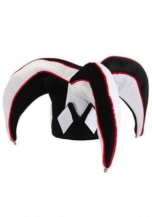 Court Jester Plush Hat Black & White