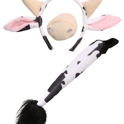 Cow Ears Headband Nose & Tail Kit
