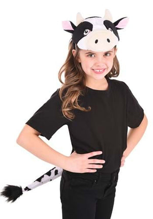 Cow Plush Headband & Tail Kit- worn by girl model