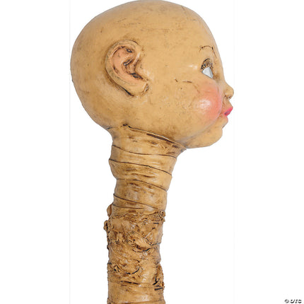 Creepy Doll Staff- side view, close up