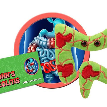 Crohn's & Colitis plushie with informational tag