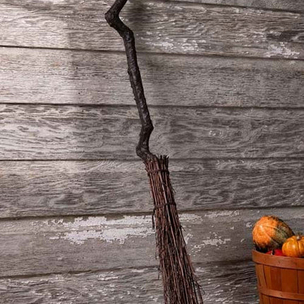 Crooked Brown Witch Broom 36"