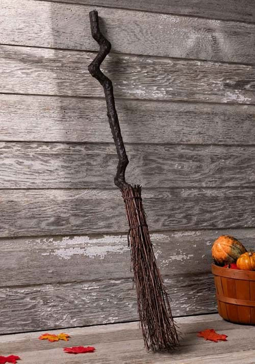 Crooked Brown Witch Broom 36"