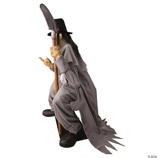 Crouching Grave Digger Animated Prop- left side view