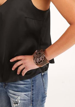 Steampunk Cuff Antique Copper- worn by model