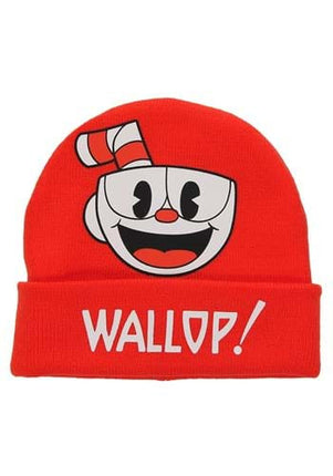 Cuphead Printed Foldup Knit Beanie- front view