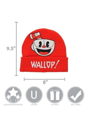 Cuphead Printed Foldup Knit Beanie- measurements