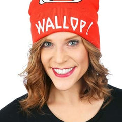 Cuphead Printed Foldup Knit Beanie- worn by model
