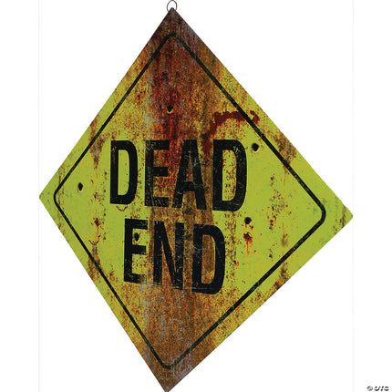 Metal Dead End Sign- angled view