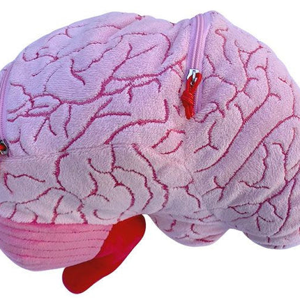 deluxe brain plushie zipped closed side view