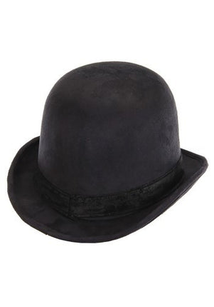 Derby Hat Black- top angled view