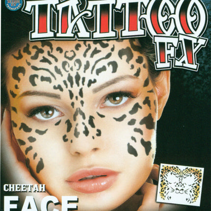 FACE TATTOO CHEETAH FACE