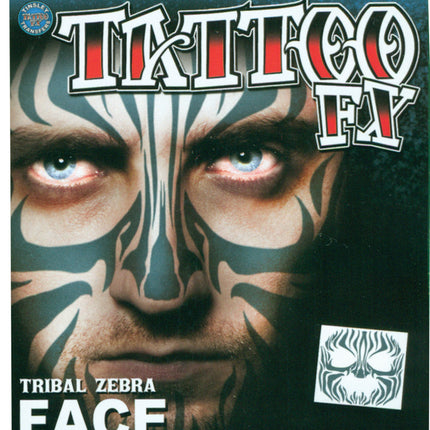 FACE TATTOO TRIBAL ZEBRA