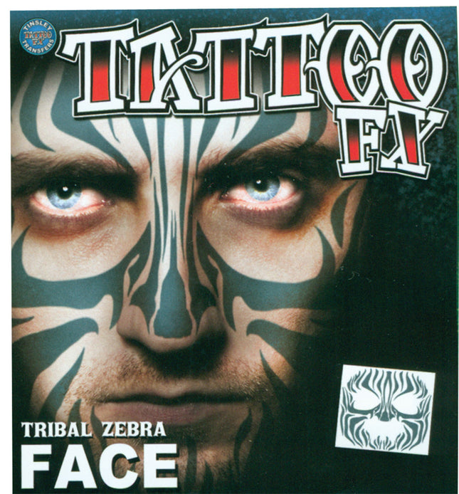 FACE TATTOO TRIBAL ZEBRA