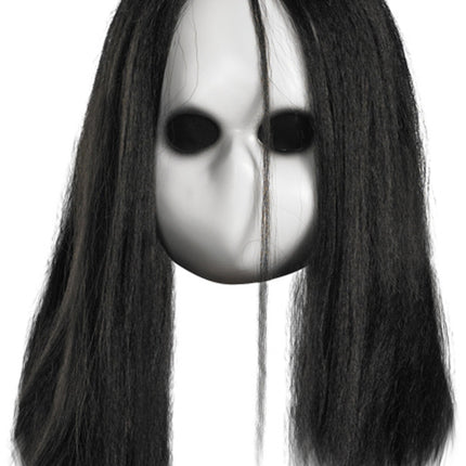 Blank Black Eyes Doll Mask- with wig