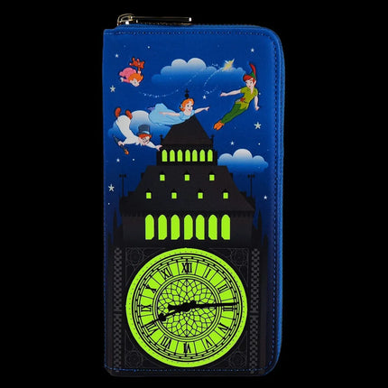 Peter Pan Glow Clock Wallet- front glow in the dark view