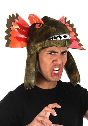 Dilophosaurus Sprazy Toy Hat- worn by adult model