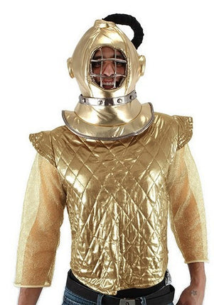 Gold Diving Bell Plush Helmet- worn by model