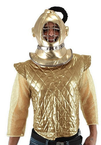 Gold Diving Bell Plush Helmet- worn by model