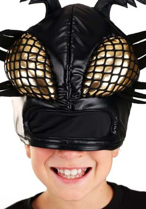 Insectoid DominAnt Hat Eye Mask- worn by child up close on see-through eye piece