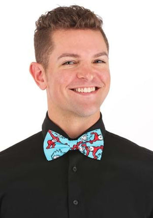 Dr. Seuss- Bow Tie Set- adult wearing thing 1 & 2 bow tie