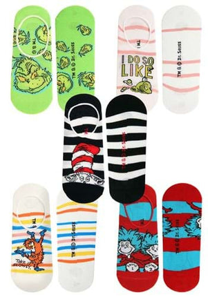 Dr. Seuss- No Show Socks Set- all socks front and back