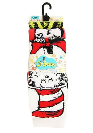 Dr. Seuss- 3 Pair Crew Sock Set- in packaging
