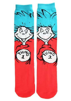 Dr. Seuss- 3 Pair Crew Sock Set- thing one and two pair
