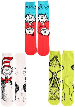 Dr. Seuss- 3 Pair Crew Sock Set- all three pairs