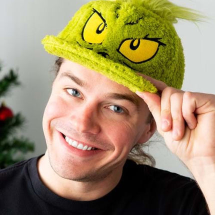 Dr. Seuss- The Grinch Fuzzy Cap- worn by adult male model