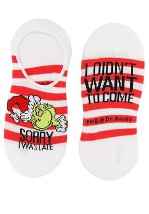 Dr. Seuss- The Grinch No Show Socks Set- white pair #2