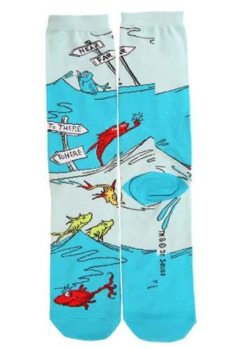 Dr. Seuss- Patterned Crew Sock Set- one fish two fish pair