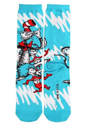 Dr. Seuss- Patterned Crew Sock Set- cat in the hat pair