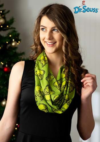 Dr. Seuss- The Grinch Jersey Scarf- worn by model