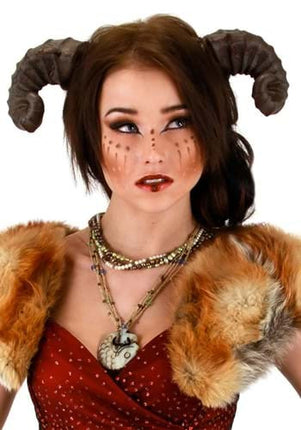 Brown Dragon Horns- worn by female model