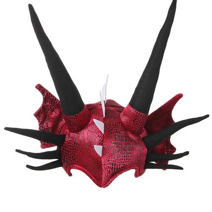 Soft Horned Plush Dragon Hat- front view