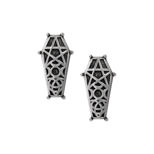 Hex Coffin Stud Earrings